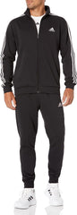 adidas Mens Sportswear Basic 3-stripes Fleece Track Suit
